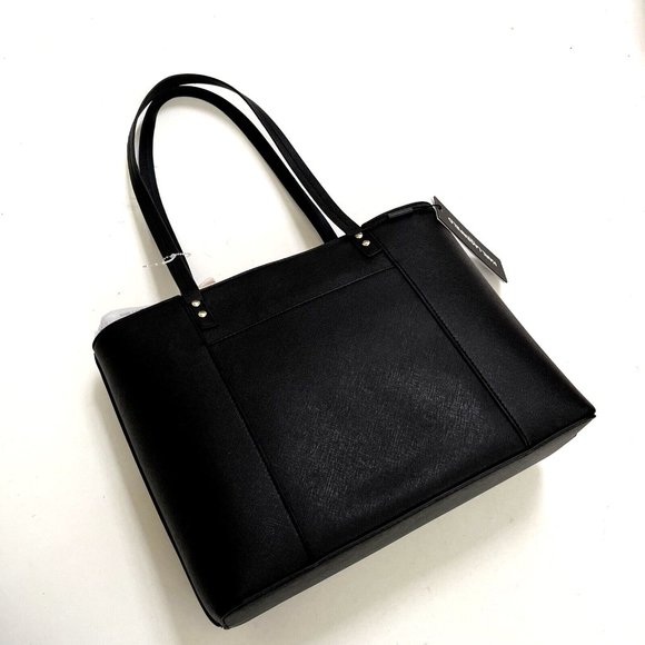 NWT $230 Karl Lagerfeld Paris Maybelle NYC Taxi Tote Bag – Black Faux Leather - Picture 5 of 11